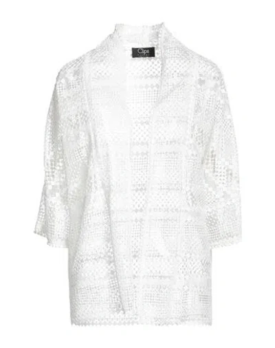 Clips Woman Blazer White Size L Polyester