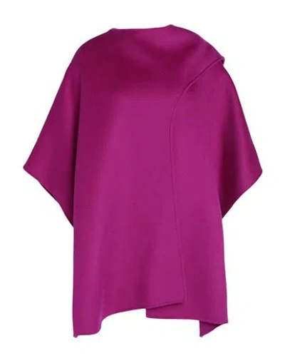 Clips Woman Cape Mauve Size 6 Wool In Purple