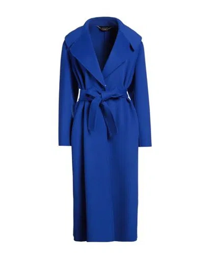 Clips Woman Coat Bright Blue Size 10 Wool