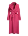 Clips Woman Coat Fuchsia Size 10 Wool In Pink