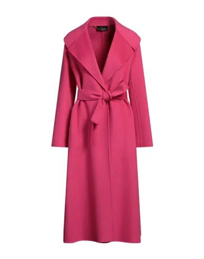 Clips Woman Coat Fuchsia Size 10 Wool In Pink