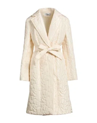 Clips Woman Coat Ivory Size 12 Silk In White
