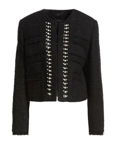 Clips Woman Jacket Black Size 10 Polyester, Polyamide, Acrylic, Viscose, Wool