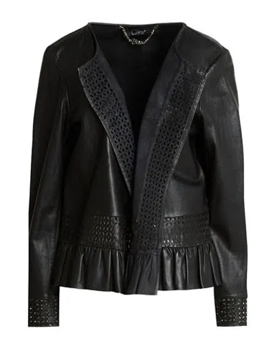 Clips Woman Jacket Black Size 16 Leather