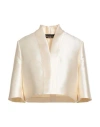 Clips Woman Jacket Cream Size 14 Polyester In Neutral
