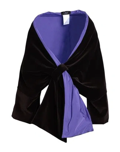 Clips Woman Jacket Dark Brown Size 10 Cotton, Polyester