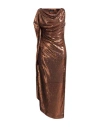 Clips Woman Maxi Dress Bronze Size 6 Polyester In Brown