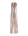 CLIPS CLIPS WOMAN MAXI DRESS ROSE GOLD SIZE 10 POLYESTER