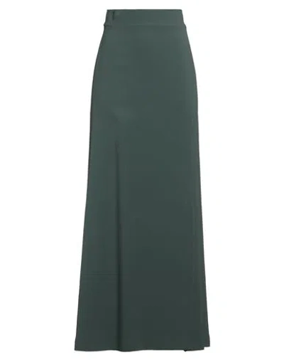 Clips Woman Maxi Skirt Dark Green Size 8 Viscose, Acetate, Elastane