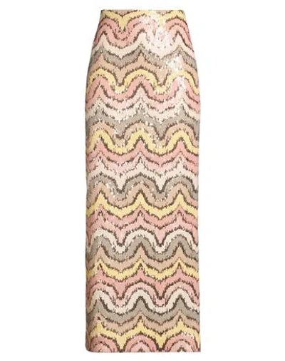 Clips Woman Maxi Skirt Pink Size 8 Polyester In Brown