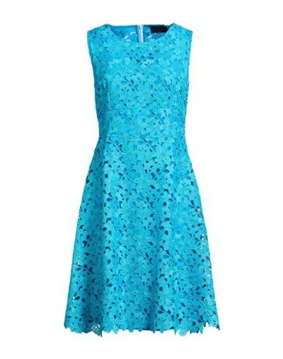 Clips Woman Midi Dress Azure Size 6 Polyester In Blue