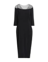 Clips Woman Midi Dress Black Size 12 Viscose, Acetate, Elastane In Black