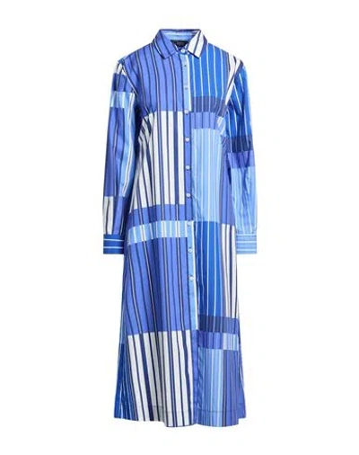 Clips Woman Midi Dress Blue Size S Cotton In Brown