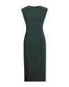 Clips Woman Midi Dress Dark Green Size 12 Viscose, Acetate, Elastane In Green