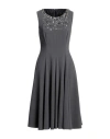 Clips Woman Midi Dress Grey Size 6 Acrylic, Viscose, Wool, Polyamide In Grey