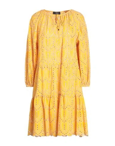 Clips Woman Midi Dress Marigold Size S Polyester, Cotton In Yellow