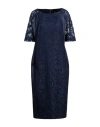Clips Woman Midi Dress Midnight Blue Size 14 Polyester, Polyamide, Elastane, Cotton