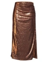 Clips Woman Midi Skirt Bronze Size 12 Polyester In Brown