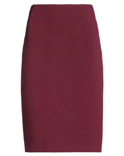 Clips Woman Midi Skirt Burgundy Size 8 Polyester, Viscose, Elastane In Red