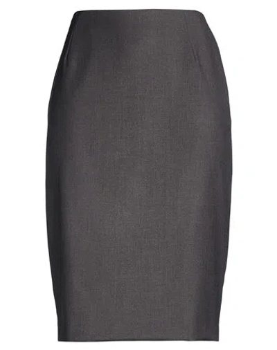 Clips Woman Midi Skirt Charcoal Size 8 Polyester, Viscose, Elastane In Gray