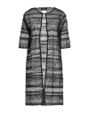 Clips Woman Overcoat & Trench Coat Black Size 4 Polyester
