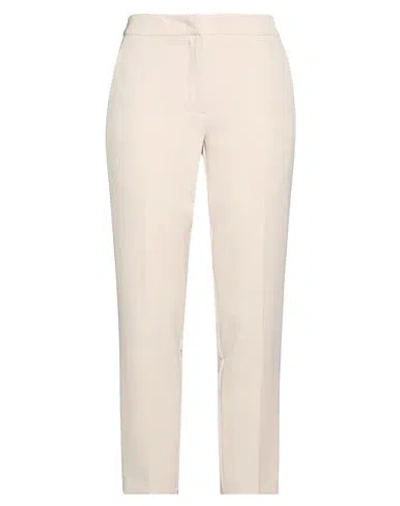 Clips Woman Pants Beige Size 6 Polyester, Elastane In Sand
