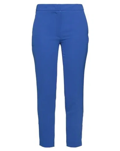 Clips Woman Pants Bright Blue Size 4 Polyester, Elastane