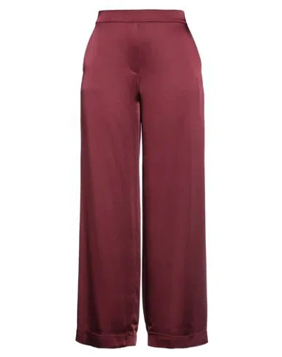 Clips Woman Pants Burgundy Size 8 Acetate, Viscose In Red