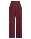 Clips Woman Pants Burgundy Size 8 Polyester, Viscose, Elastane In Red