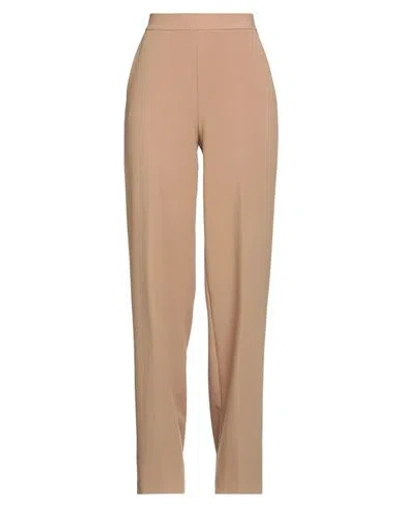 Clips Woman Pants Camel Size 12 Polyester, Viscose, Elastane In Sand