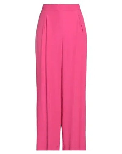 Clips Woman Pants Fuchsia Size 10 Acetate, Silk In Pink