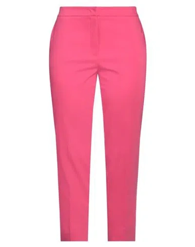 Clips Woman Pants Fuchsia Size 12 Cotton, Polyester, Elastane In Pink