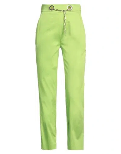 Clips Woman Pants Green Size 10 Cotton, Elastane