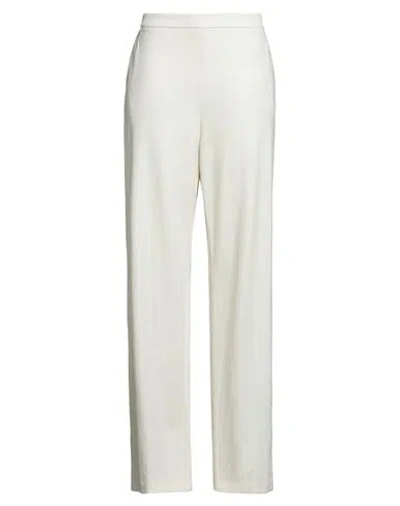 Clips Woman Pants Ivory Size 8 Polyester, Viscose, Elastane