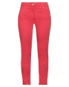 Clips Woman Pants Red Size 4 Cotton, Elastane In Red