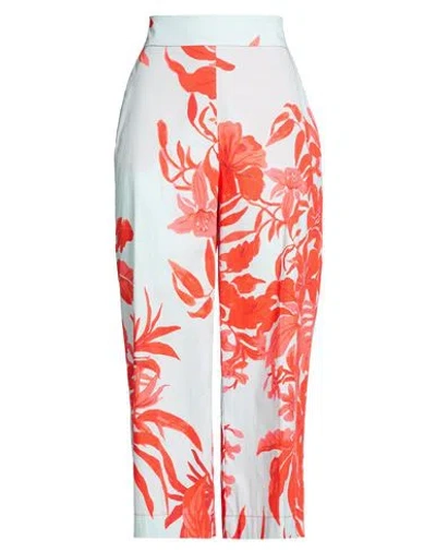 Clips Woman Pants Sky Blue Size 4 Cotton, Elastane In White