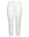 Clips Woman Pants White Size 10 Cotton, Polyester, Elastane In White
