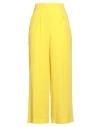 Clips Woman Pants Yellow Size 12 Acetate, Silk