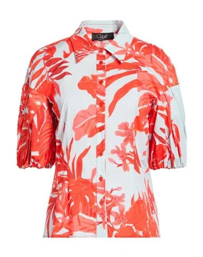 Clips Woman Shirt Sky Blue Size 6 Cotton, Elastane In Orange