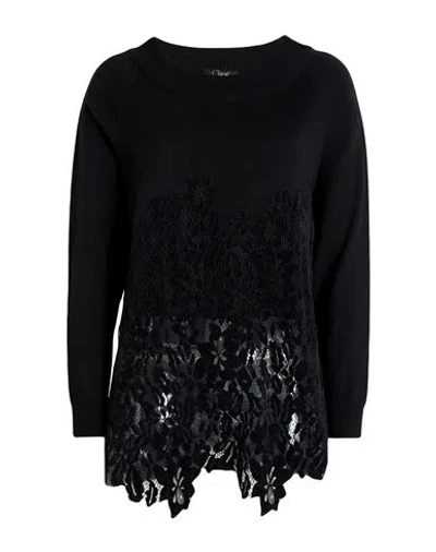 Clips Woman Sweater Black Size 12 Wool, Polyester, Polyamide