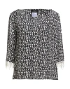 Clips Woman Top Black Size 10 Silk In Black
