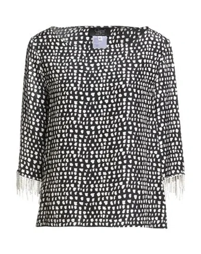 Clips Woman Top Black Size 10 Silk