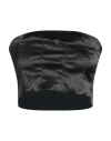 Clips Woman Top Black Size 12 Acetate, Polyamide, Elastane In Black