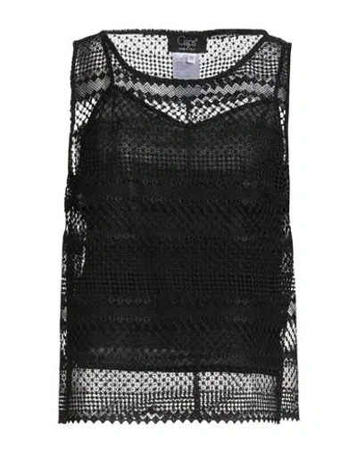Clips Woman Top Black Size 14 Polyester