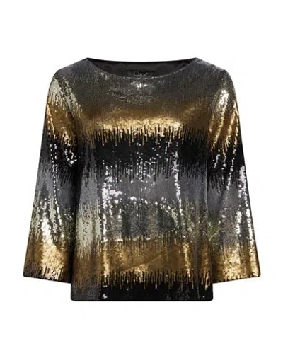 Clips Woman Top Black Size 6 Polyester, Elastane