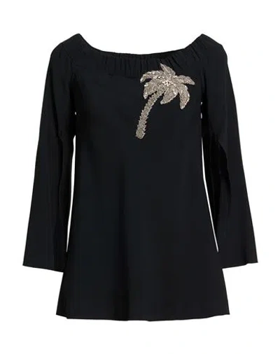 Clips Woman Top Black Size 8 Viscose, Acetate, Elastane