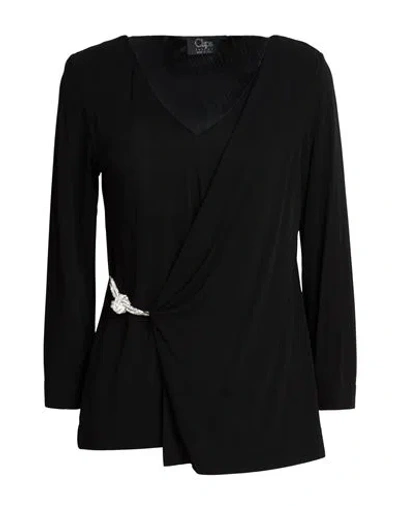 Clips Woman Top Black Size L Viscose, Polyester