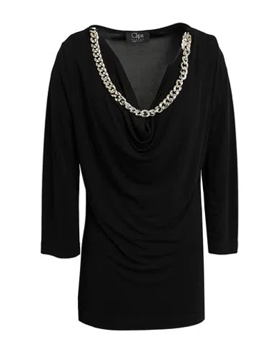 Clips Woman Top Black Size M Viscose, Polyester In Black