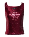 Clips Woman Top Burgundy Size 6 Polyester In Red