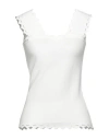 Clips Woman Top Ivory Size 4 Viscose, Polyamide In White